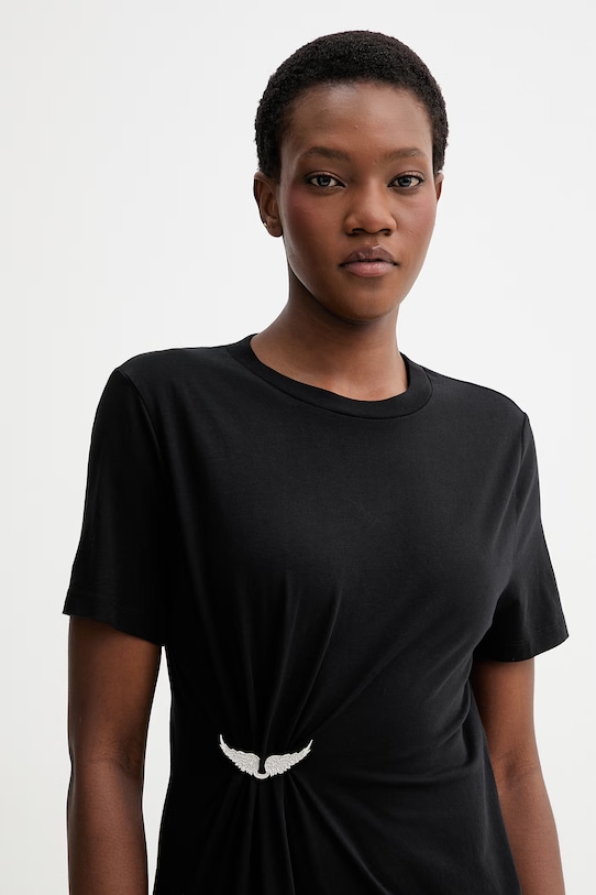 Bavlněné šaty ZADIG&VOLTAIRE JWDR01133 černá