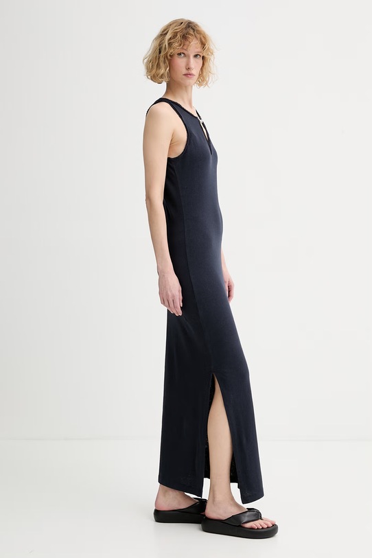 Zadig&Voltaire šaty s prímesou ľanu JWDR01126 čierna SS26