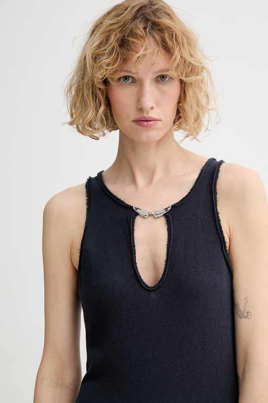 Zadig&Voltaire šaty s prímesou ľanu JWDR01126 čierna