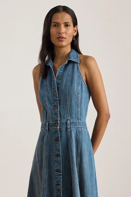 Odzież Lauren Ralph Lauren sukienka jeansowa 200P03639 niebieski