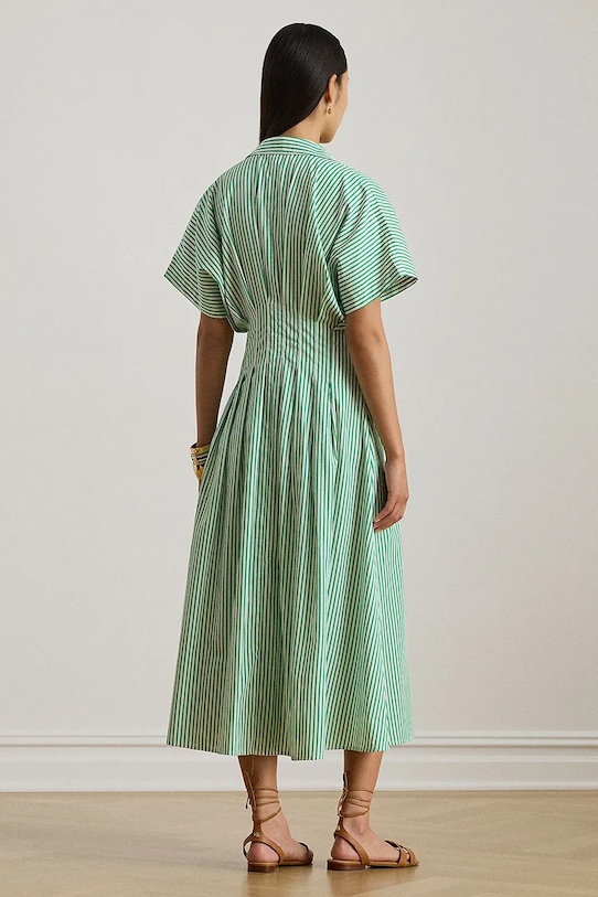 Lauren Ralph Lauren sukienka bawełniana 200P03672 zielony SS26