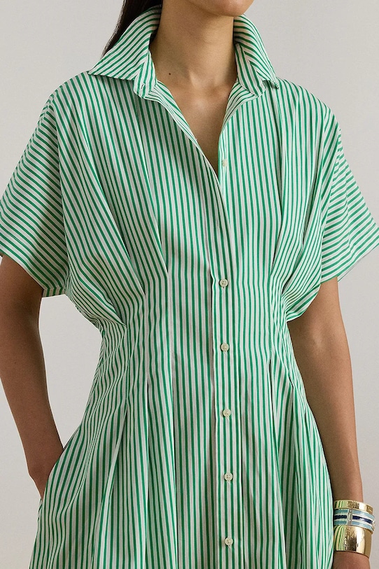 Lauren Ralph Lauren sukienka bawełniana zielony 200P03672