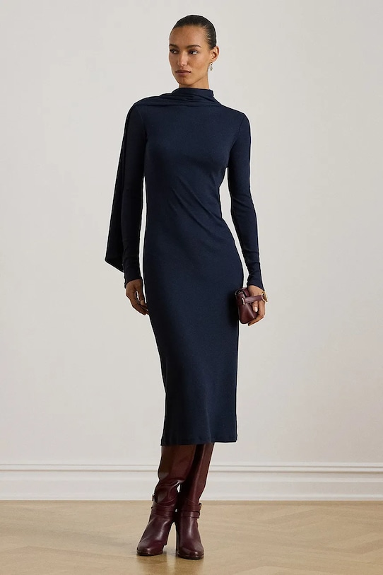 Lauren Ralph Lauren sukienka z elastanem granatowy 200P03733