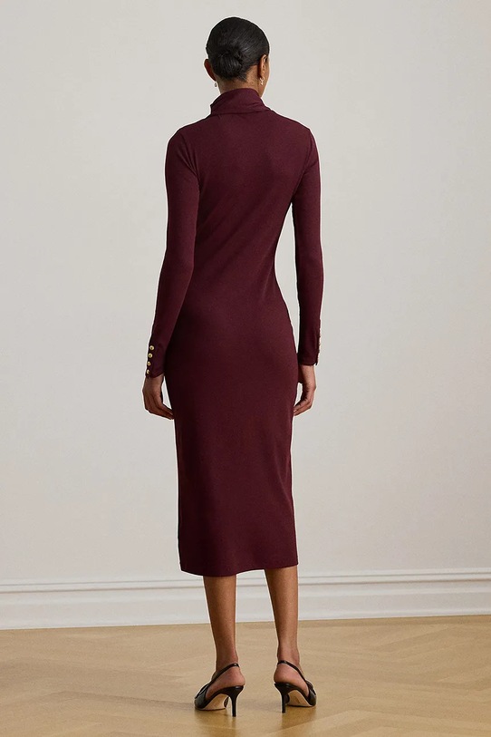 Lauren Ralph Lauren sukienka 200P03733 bordowy SS26