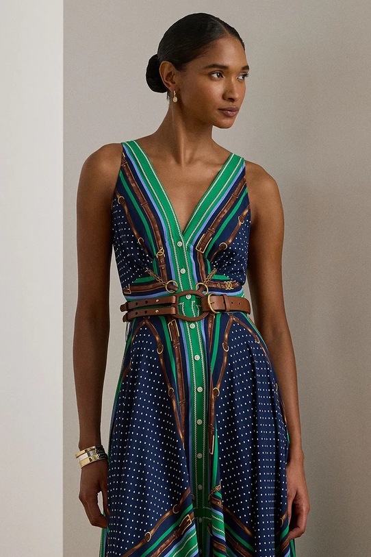 Odzież Lauren Ralph Lauren sukienka 200P08108 niebieski