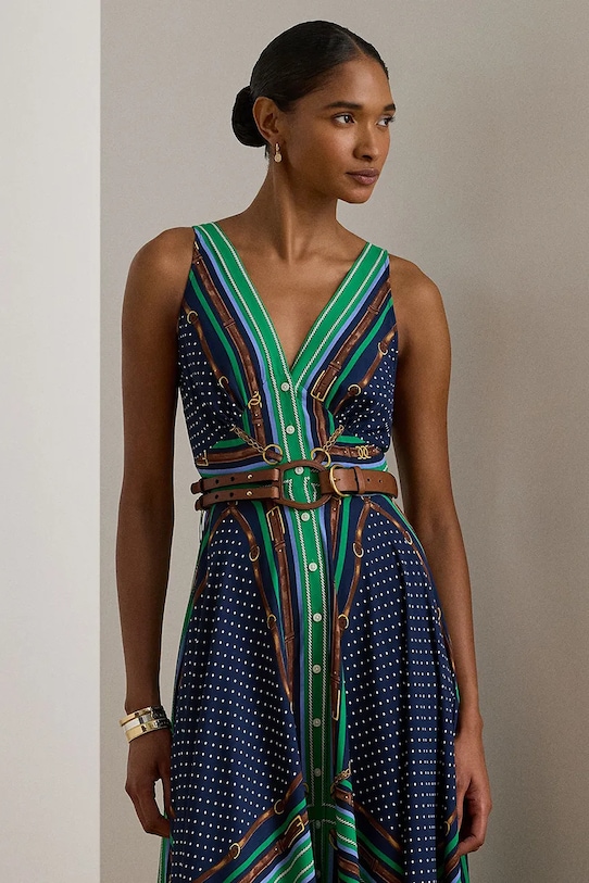 Odzież Lauren Ralph Lauren sukienka 200P08108 niebieski