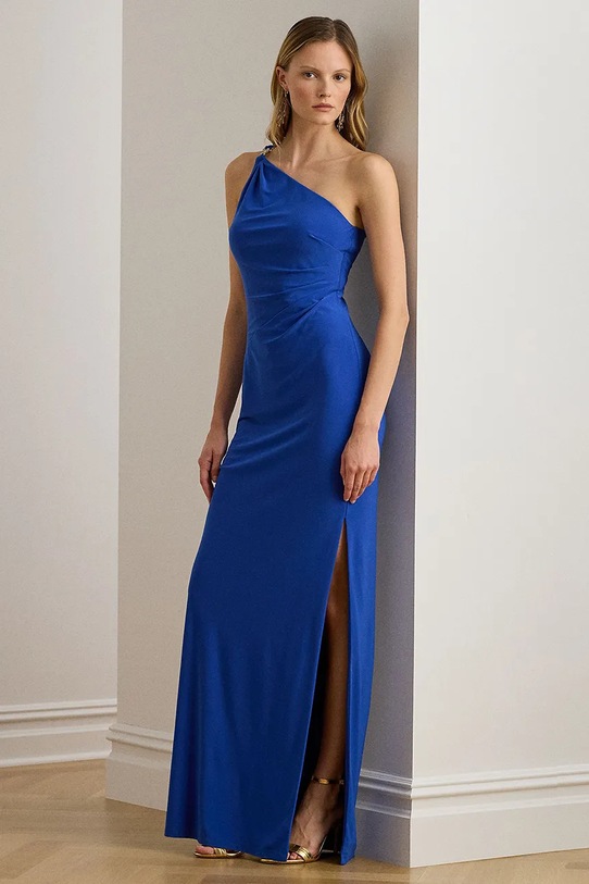 Lauren Ralph Lauren sukienka z elastanem niebieski 253980922