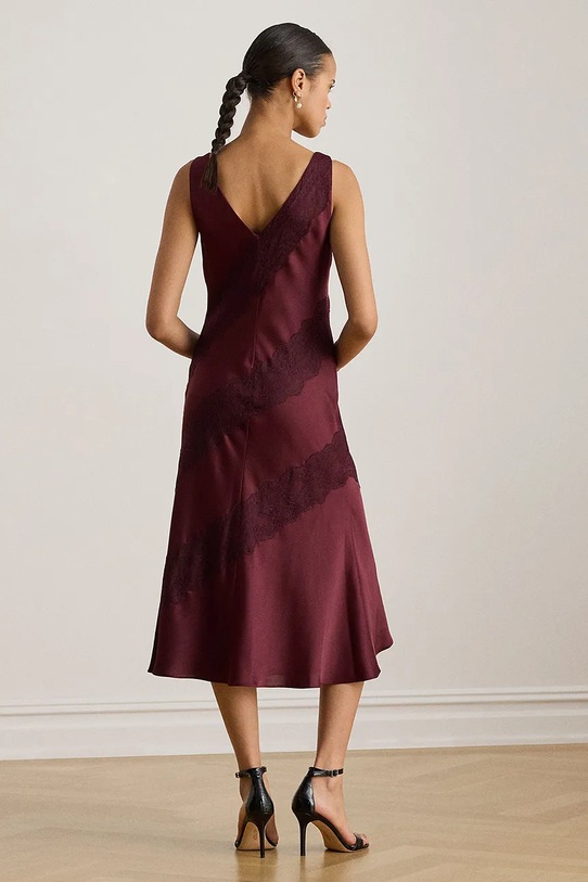 Lauren Ralph Lauren sukienka 253P03568 bordowy SS26