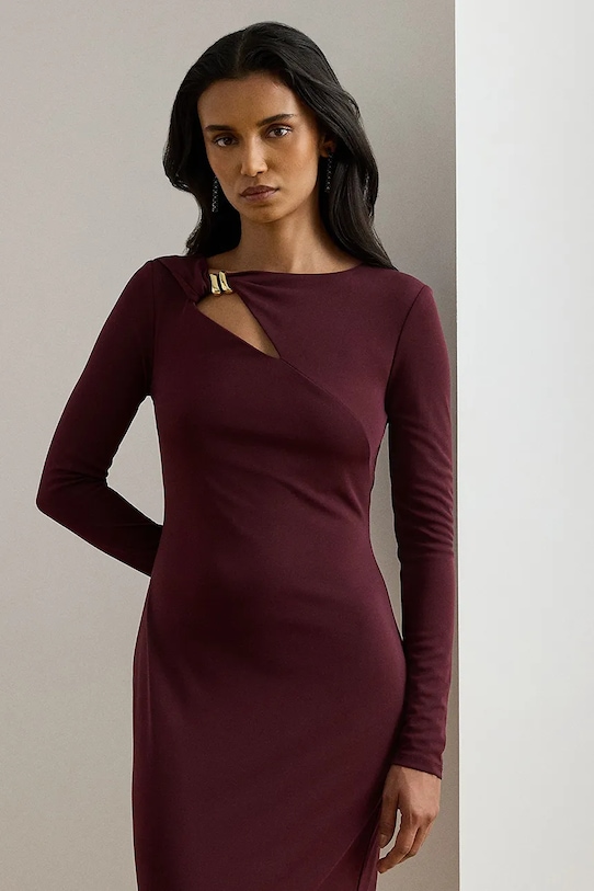 Odzież Lauren Ralph Lauren sukienka 253P03589 bordowy