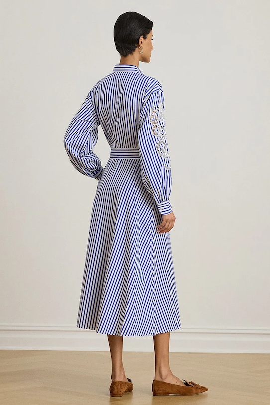 Lauren Ralph Lauren sukienka bawełniana 200P03711 niebieski SS26