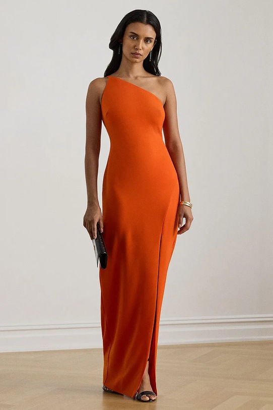 Lauren Ralph Lauren sukienka z elastanem pomarańczowy 253P03584