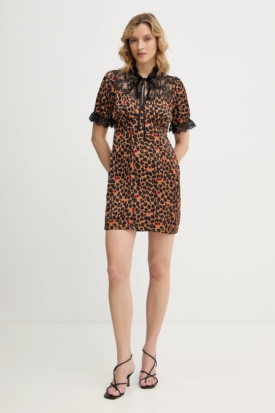 Never Fully Dressed sukienka Cherry Mini Lyla NFDDR3246 brązowy SS26