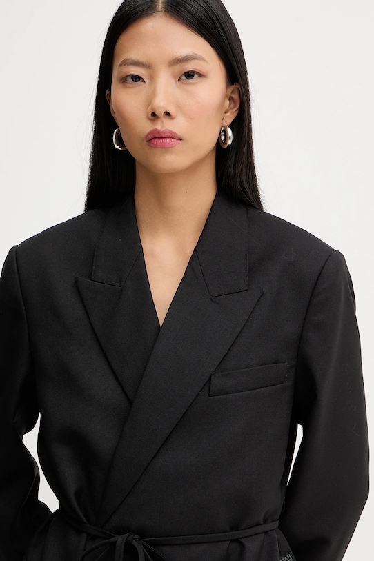 G-Star sukienka z dodatkiem wełny czarny D28041.E200