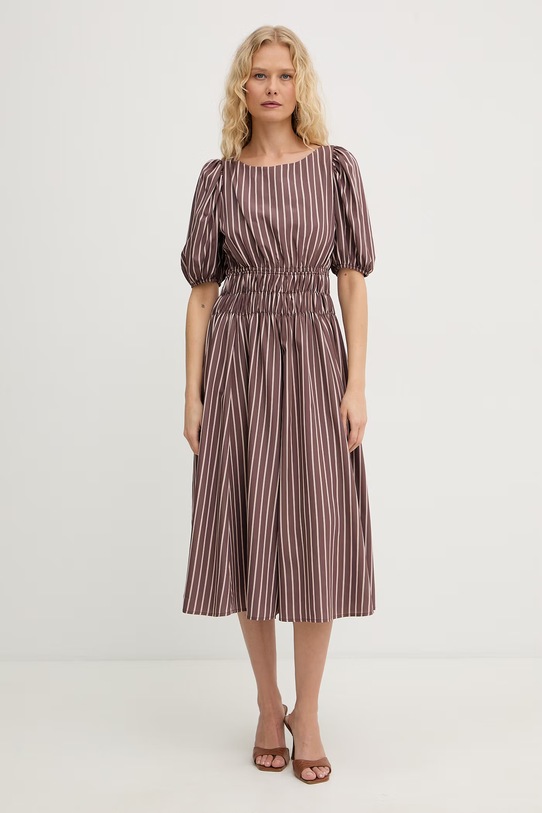 Pinko sukienka letnia z wiskozą brązowy 106670.A33Q