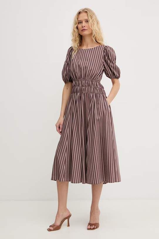Odzież Pinko sukienka letnia z wiskozą 106670.A33Q brązowy