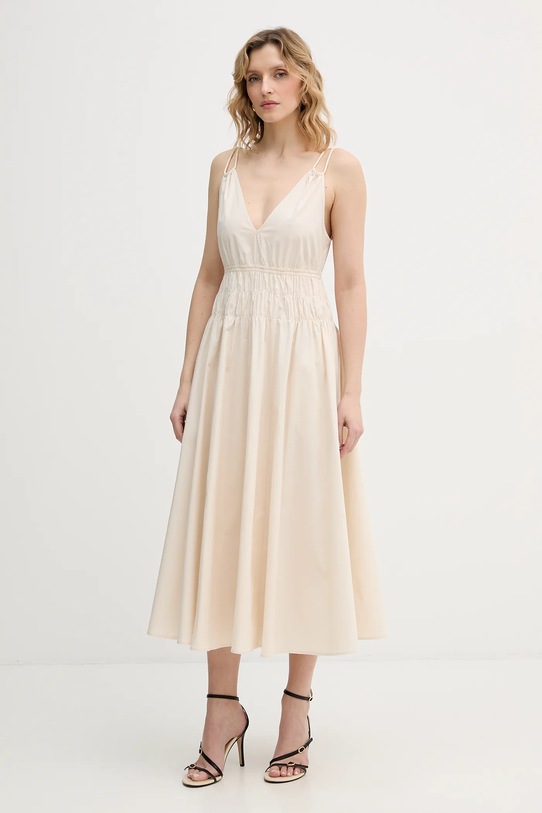 Pinko sukienka z elastanem beżowy 106524.A35Q