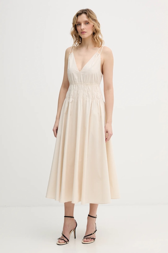 Pinko sukienka z elastanem beżowy 106524.A35Q