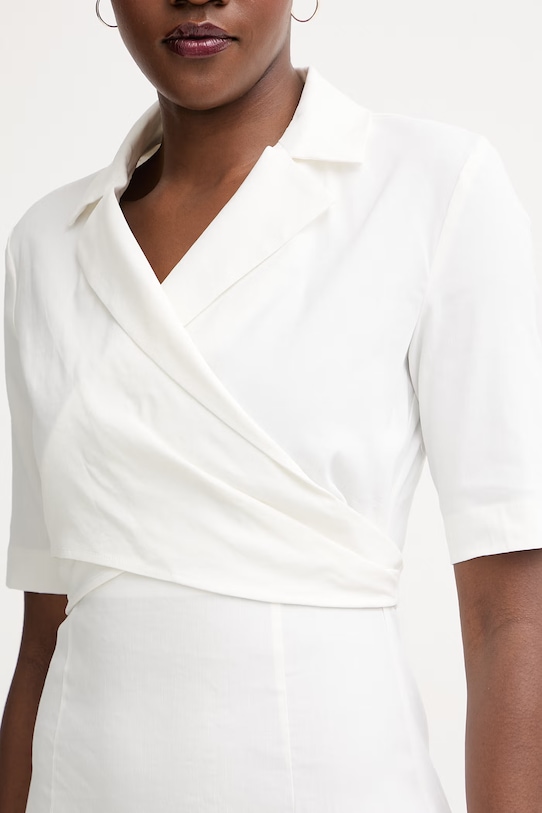 Pinko šaty s ľanom 106499.A34I biela