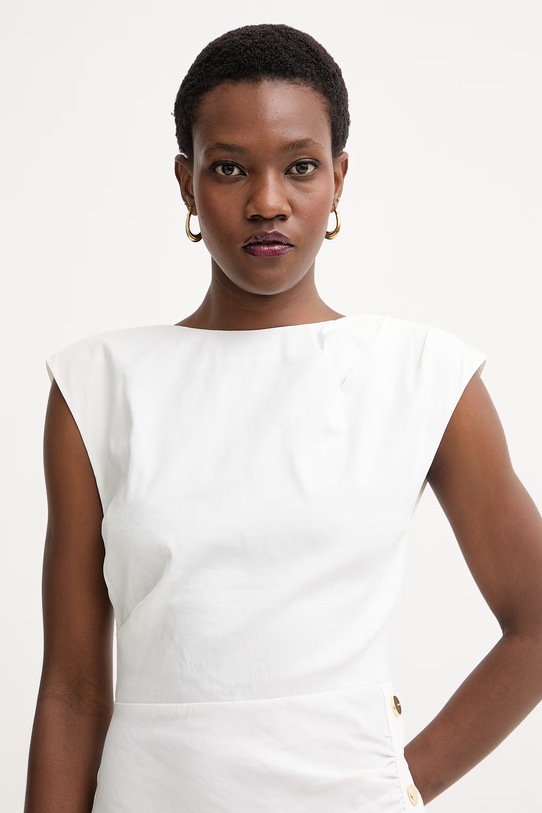 Pinko letní šaty s příměsí lnu bílá 106521.A34I