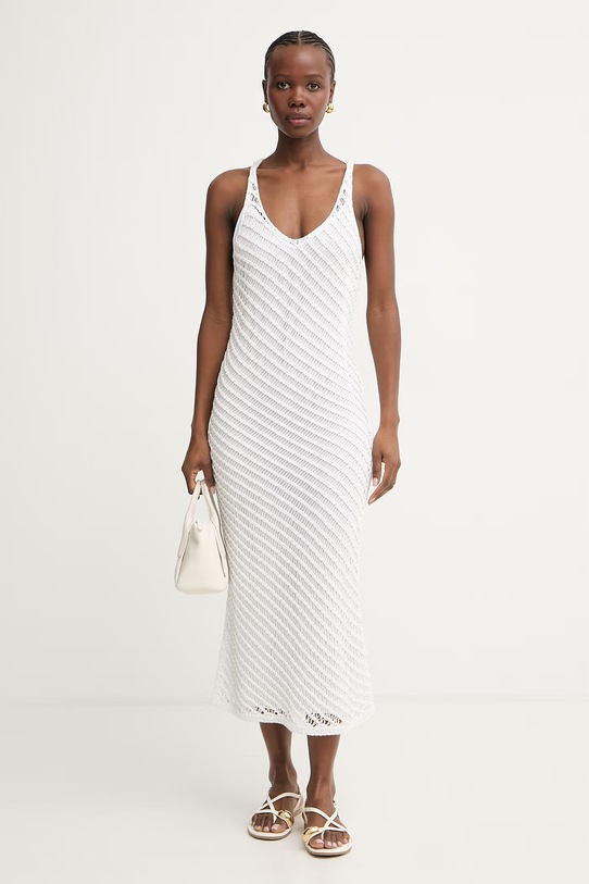 Pinko καλοκαιρινό φόρεμα 106477.A36H λευκό SS26