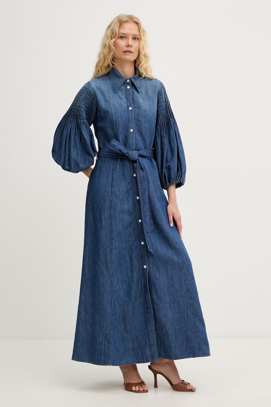 Pinko sukienka koszulowa jeansowa niebieski 106401.A33J