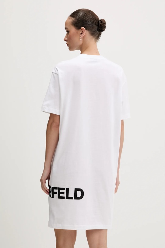 Odzież Karl Lagerfeld Jeans sukienka bawełniana B1W13054 biały