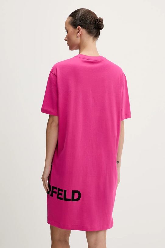 Odzież Karl Lagerfeld Jeans sukienka bawełniana B1W13054 różowy
