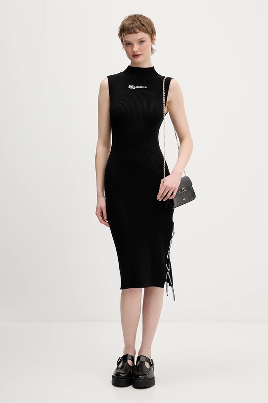 Karl Lagerfeld Jeans sukienka B1W13041 czarny SS26