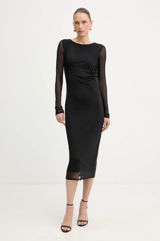 Patrizia Pepe sukienka z elastanem czarny 8A1604.J376