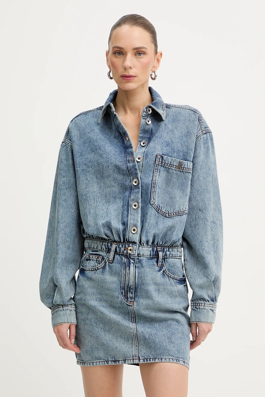 Patrizia Pepe sukienka jeansowa casual niebieski 8A1607.D108