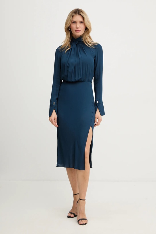 Patrizia Pepe sukienka wiskozowa midi niebieski 8A1623.A8I1