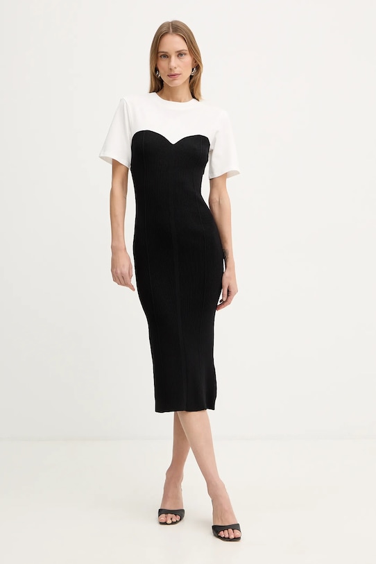 Patrizia Pepe sukienka z elastanem czarny 8A1630.K081