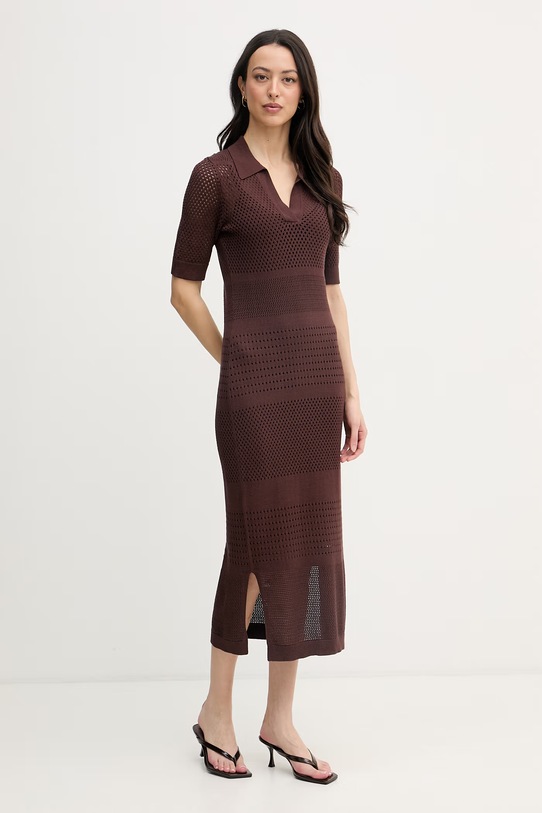 Joseph Ribkoff svetrové šaty s viskózou 262931 hnedá SS26