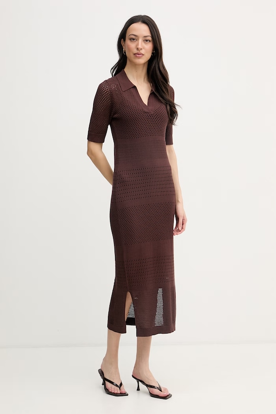 Joseph Ribkoff svetrové šaty s viskózou 262931 hnedá SS26