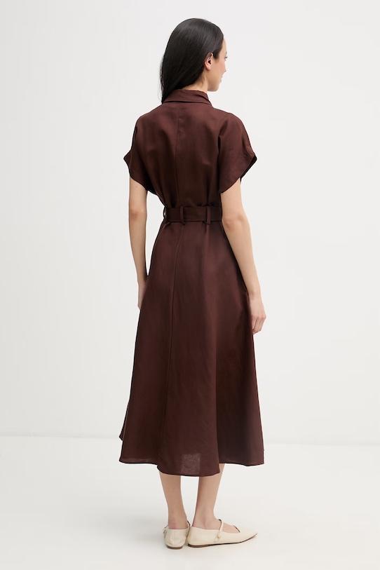 Odzież Joseph Ribkoff sukienka letnia z lnem 262907 brązowy