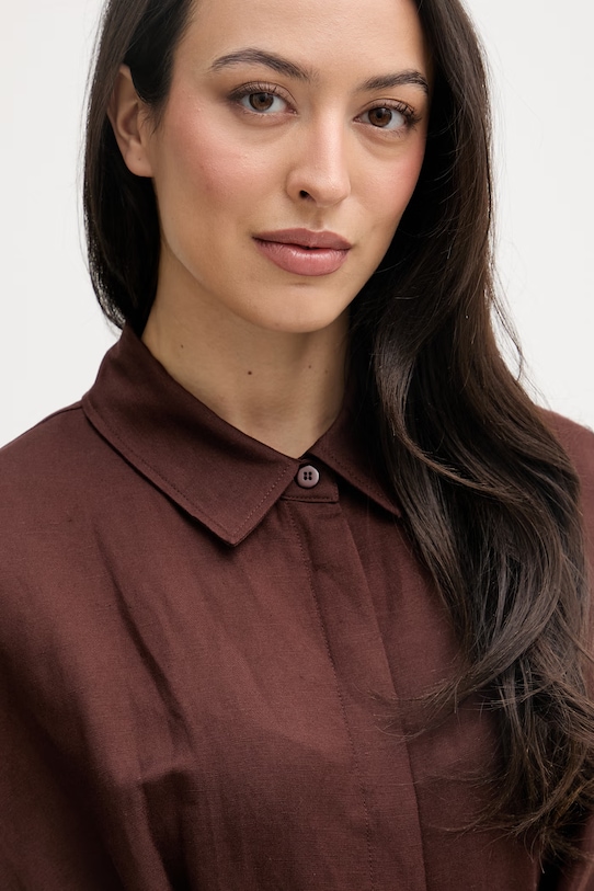 Joseph Ribkoff sukienka letnia z lnem brązowy 262907