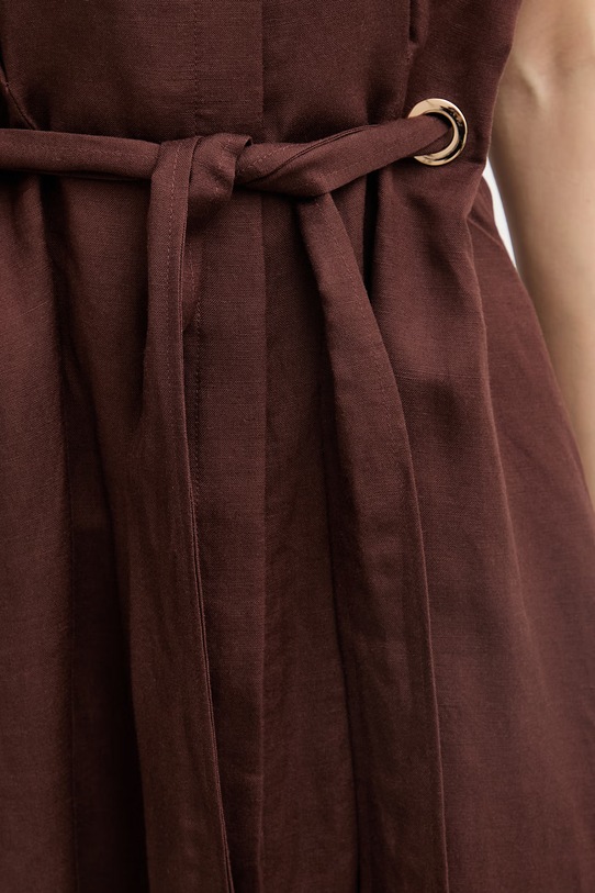 Joseph Ribkoff sukienka letnia z lnem 262907 brązowy