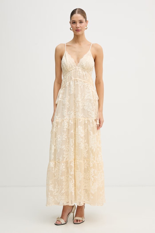 Odzież ERMANNO Firenze sukienka empire D48EQ024E60 beżowy