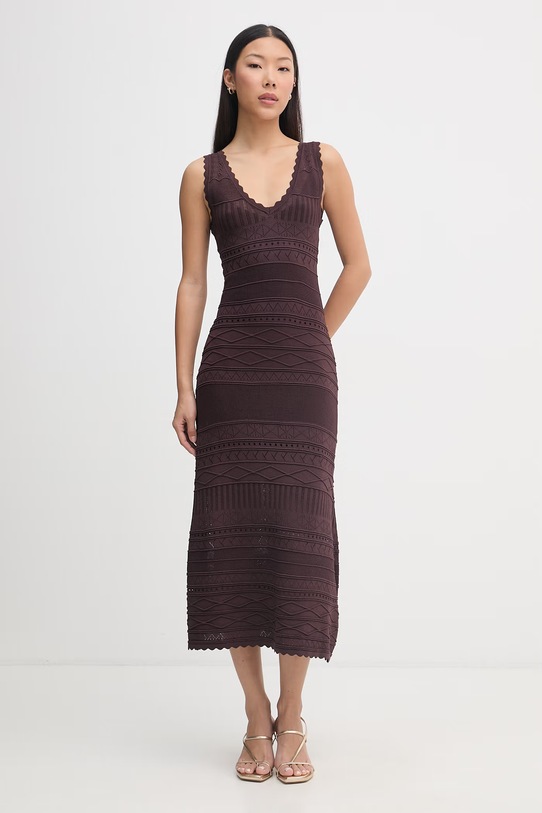 Ermanno Firenze sukienka casual brązowy D48EQ026CSE51