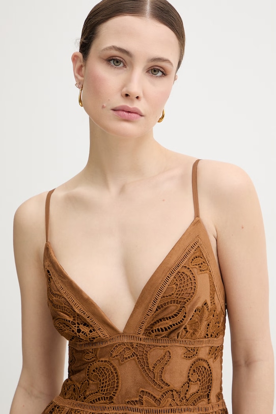 Ermanno Firenze sukienka brązowy D48EQ031E92