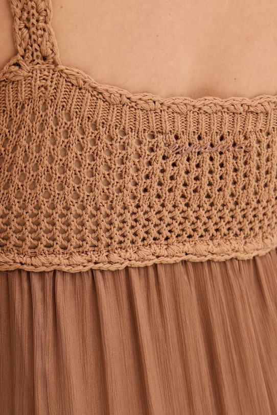 Ermanno Firenze sukienka jedwabna D48EQ034E52 brązowy