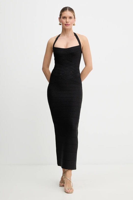 Herve Leger sukienka Maxine z elastanem czarny HLM8551109
