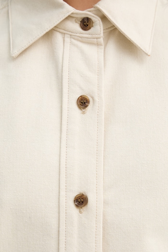 A.P.C. šaty s bavlnou ROBE POLY COHND.F35284 béžová