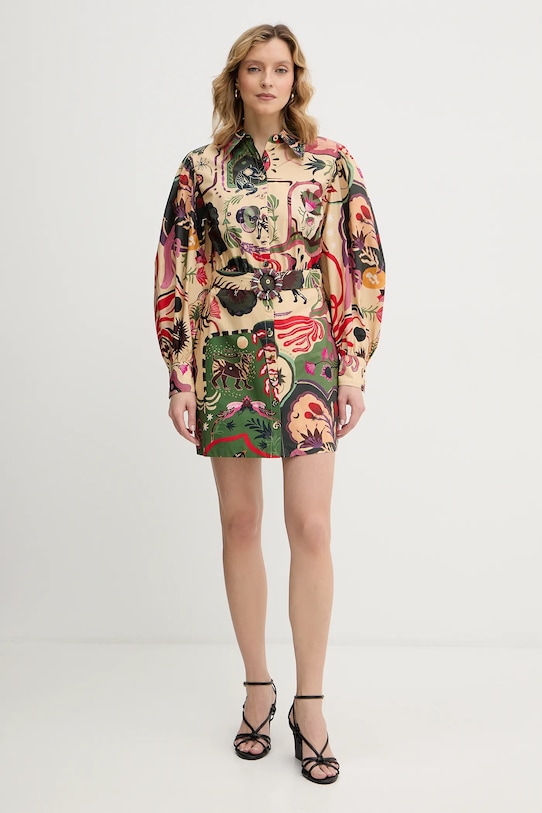 Farm Rio sukienka bawełniana 350089 beżowy SS26