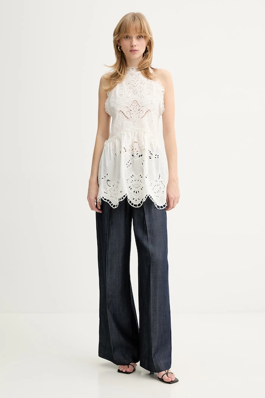 Хлопковое платье Farm Rio 351595 белый SS26