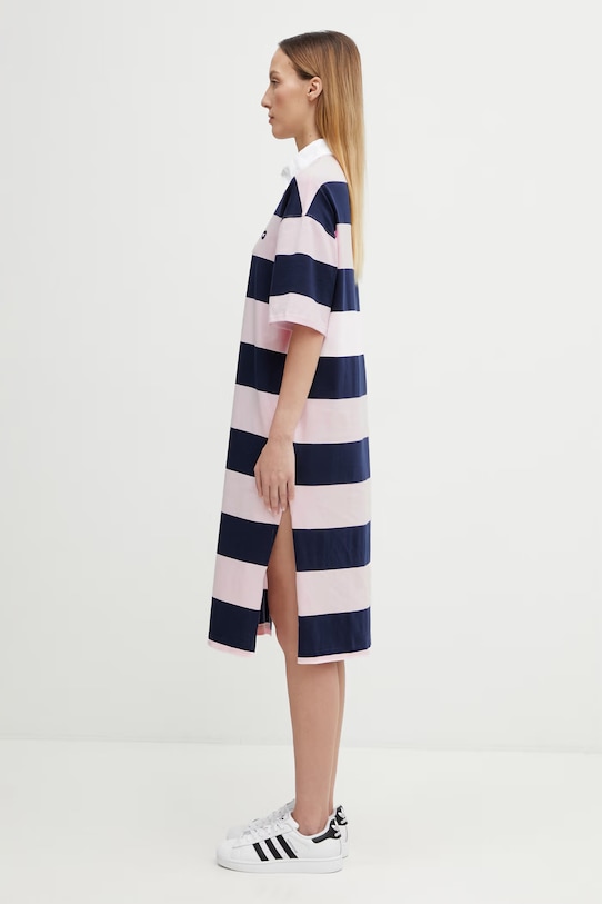 Coperni sukienka bawełniana Striped Polo COPJS216F5026 różowy SS26