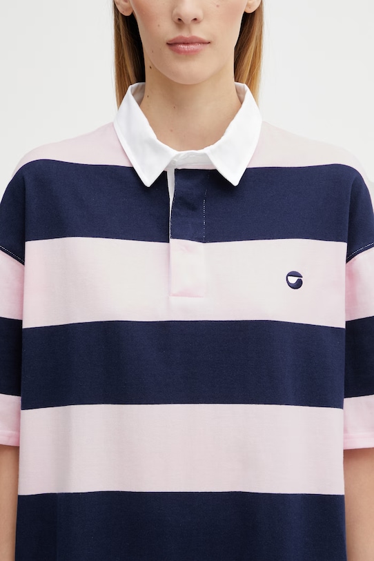 Coperni sukienka bawełniana Striped Polo różowy COPJS216F5026