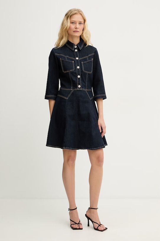 Morgan sukienka rozkloszowana jeansowa REXAS granatowy SS26