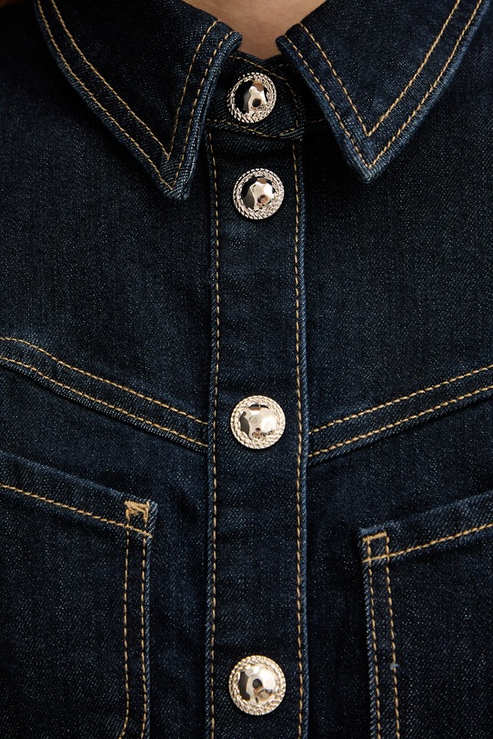 Morgan sukienka rozkloszowana jeansowa REXAS granatowy