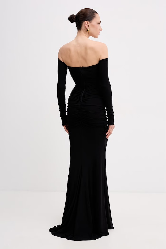 Odzież Elisabetta Franchi sukienka drapowana z wiskozy ABR1061E2 czarny